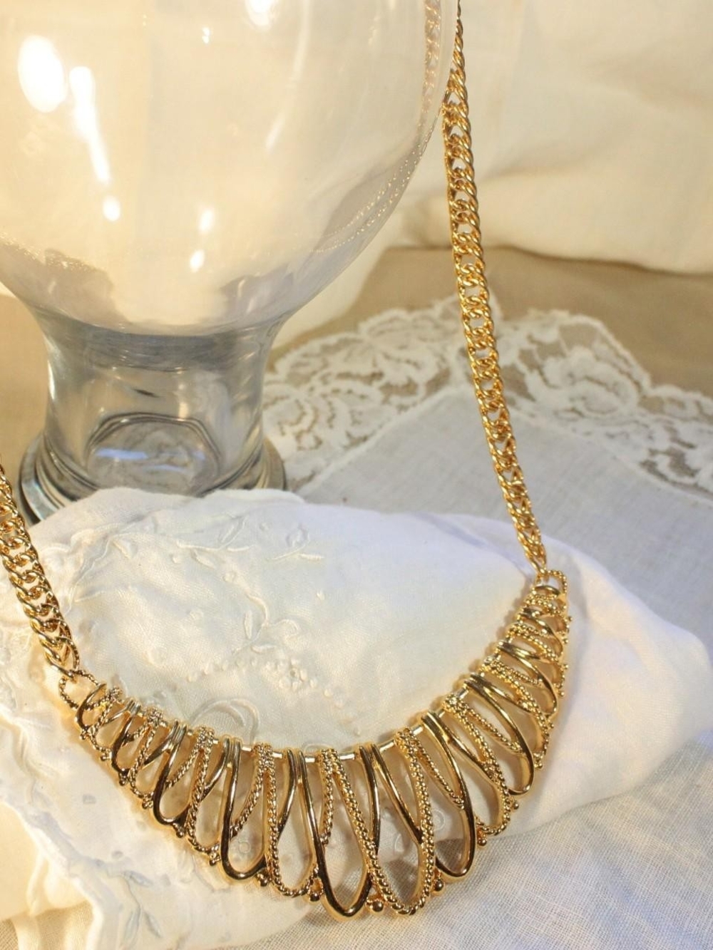 Vintage Gold-Tone Avon "Gilded Mesh" Bib Necklace
